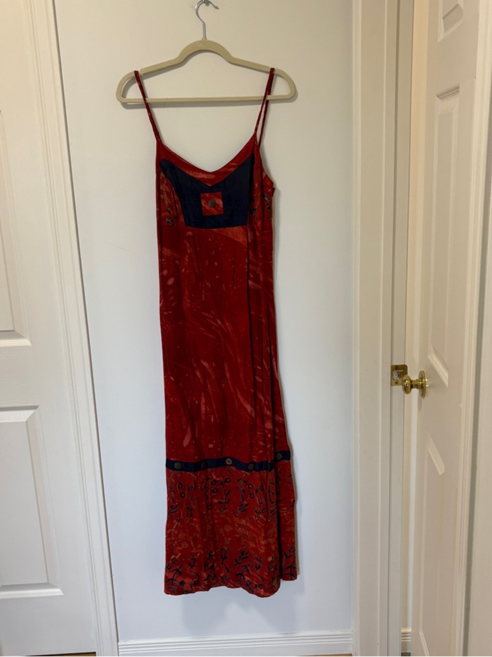 Equinoxe Celestial 90s Boho Maxi Hippy Dress Size M Colourful Buttons - Picture 2 of 15